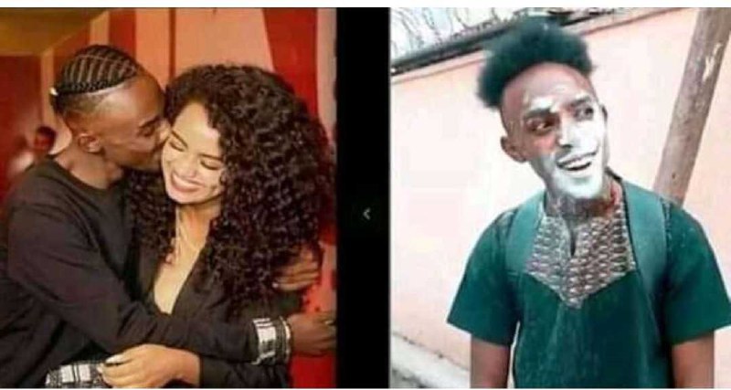 a man and woman are seen in this composite image